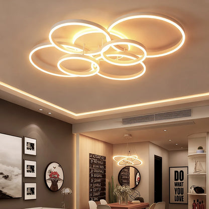 Lampadario a LED, Luci da Soffitto Moderne ad Anello in Acrilico, Illuminazione Intelligente per Hotel, Lobby, Soggiorno