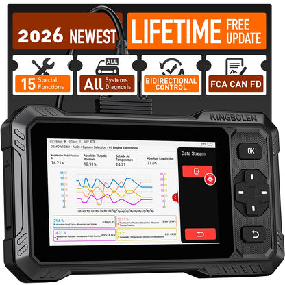 KINGBOLEN S6 ELITE 2026 Scanner OBD2, Strumento Diagnostico Completo per Tutti i Sistemi, CANFD Bidirezionale, 15 Funzioni di Reset, Aggiornamenti Online Gratuiti