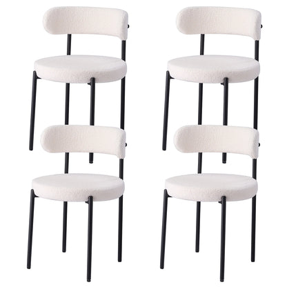 EGOONM Set di 2/4/6 Sedie da Pranzo in Stile Nordico, Sedie Imbottite in Velluto Teddy per Cucina e Sala da Pranzo