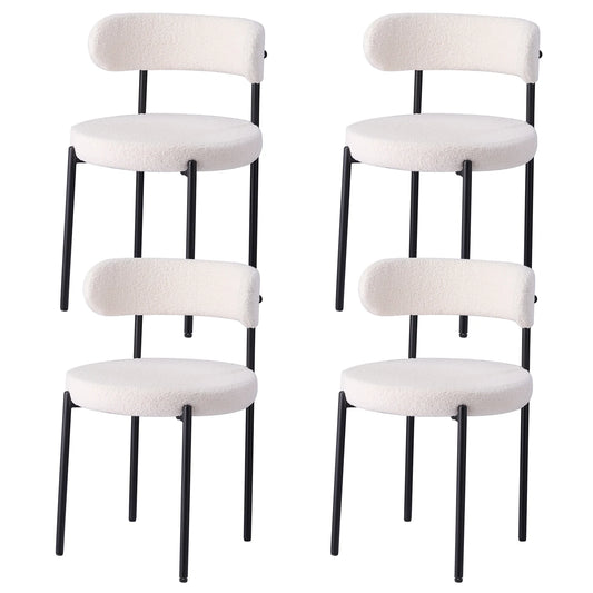 EGOONM Set di 2/4/6 Sedie da Pranzo in Stile Nordico, Sedie Imbottite in Velluto Teddy per Cucina e Sala da Pranzo