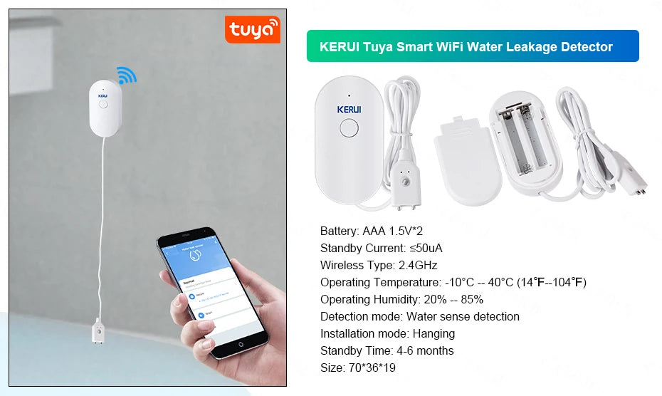 KERUI W184 Tuya Smart 4G Sistema di Allarme Wireless WIFI GSM Allarme Rilevatore di Movimento Sensore Porta Antifurto Supporto Alexa e Google