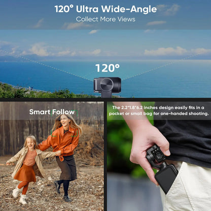 Videocamera tascabile ORDRO M5 5K Action Videocamera Vlog con grande touchscreen per visione notturna IR a infrarossi con telecomando per treppiede SDcard