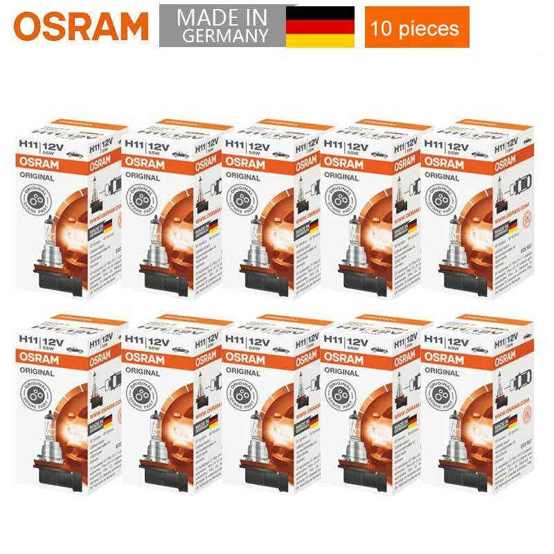 OSRAM 10 pz H4 H7 H11 HB3 HB4 Lampada Originale 3200 K Luce Frontale H8 H9 H16 9005 9006 Lampade Auto Lampadine Alogene Made in Germany USA
