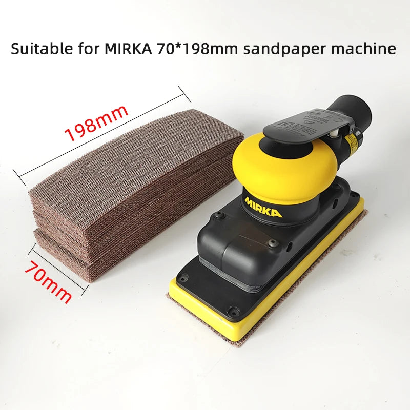 Foglio abrasivo a rete rettangolare autoadesivo 70x198mm per levigatura a secco, carta vetrata per stucco automobilistico, compatibile con Mirka