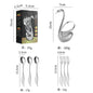 Set di forchette eleganti con base a forma di cigno, cucchiaio da caffè, dessert e insalata in acciaio inossidabile, posate per torte, stoviglie a zero sprechi, dropship