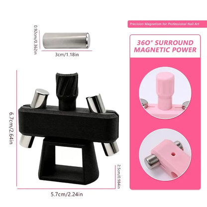 New Rotatable Glass Bead Cat-Eye Nail Art Magnet Gyroscope 3D Strong Magnet No Skills Cat Eye Effect Nail Art Tool for Beginners