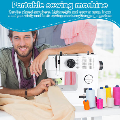 638 Mini Macchina da Cucire Elettrica per Uso Domestico con 41 Punti e Kit da Cucito da 42 Pezzi, Infilatura Facile e Funzionamento Fluido, Ottimo Regalo EU