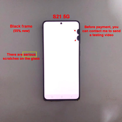 Display LCD Super AMOLED per Samsung S21 5G G990F G991F G991U G991B/DS, Schermo Touch Digitizer 6.2'' con Difetti, Ricambio Schermo
