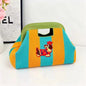 Nuova borsa intrecciata traforata a righe, borsa a mano in maglia, versatile borsa portatile per cosmetici