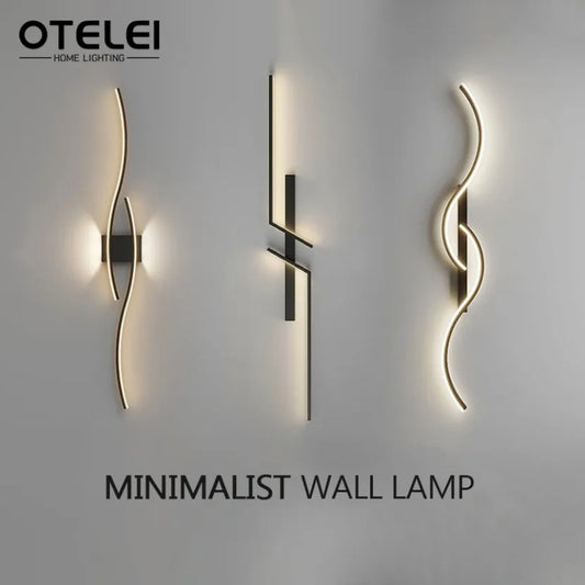 Lampada da parete a LED a striscia lunga Telecomando moderno Oscuramento Soggiorno Decorazione Lampada da parete Sfondo Camera da letto Comodino Illuminazione a LED per la casa