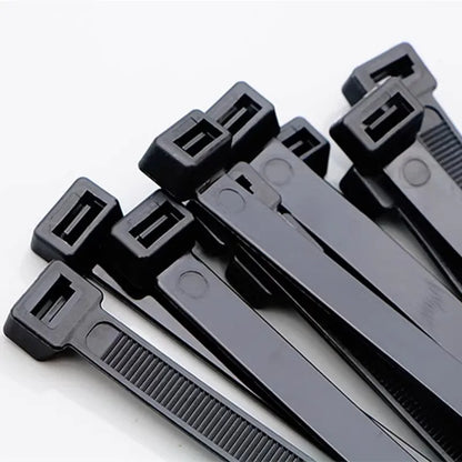 250PCS Fascetta in nylon di plastica autobloccante Fascetta per cavi nera 5X300 8*200mm Anello di fissaggio Fascetta per cavi Fascette per cavi in nylon con cinturino