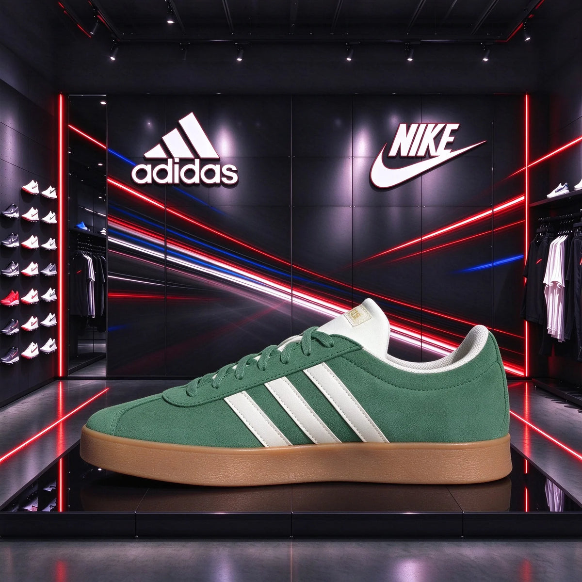 adidas VL COURT 2.0, comode scarpe da ginnastica basse, modello unisex, colore verde, codice JH5077.