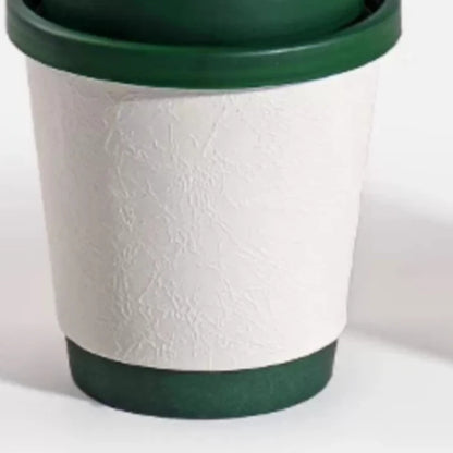 Bicchieri di Carta Monouso per Caffè, Latte e Tè con Coperchio, Design Goffrato e Texture Opaca per Bevande Calde