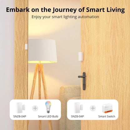 SONOFF SNZB-04P Sonoff Zigbee Sensore porta SNZB 04P Collegamento scena intelligente locale Avviso antimanomissione Sicurezza domestica Funziona con Alexa Google
