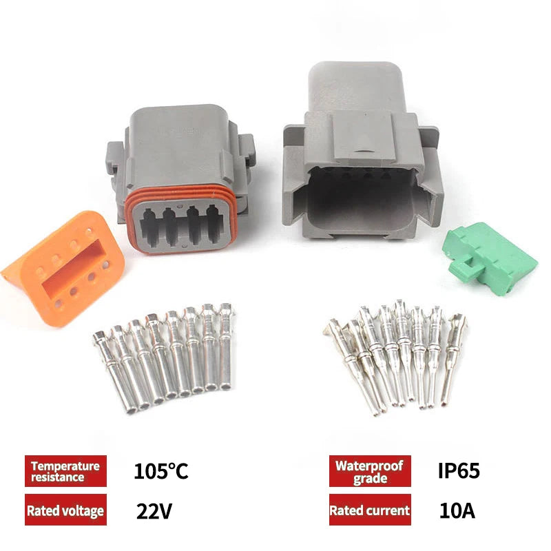 KERE 5/20/100Set DT06 serie 2/3/4/6/8 core12pin connettore elettrico impermeabile presa di corrente con cablaggio da 15cm