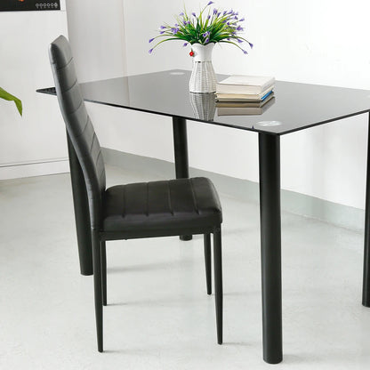 Set di 4 sedie per sala da pranzo, per soggiorno, cucina, sala da pranzo, sedie da cucina imbottite, pelle PU, con gambe in metallo