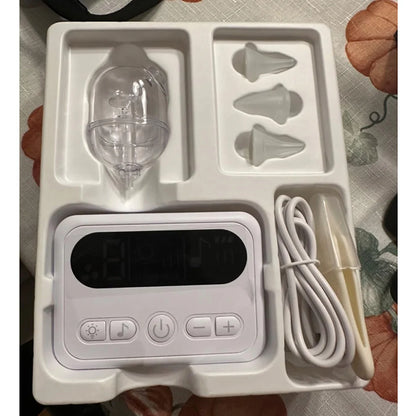 Aspiratore Nasale Elettrico per Neonati di Alta Qualità, Comodo Aspiratore per Muco con 3 Ugelli, Silenzioso, Display LCD e Musica Integrata