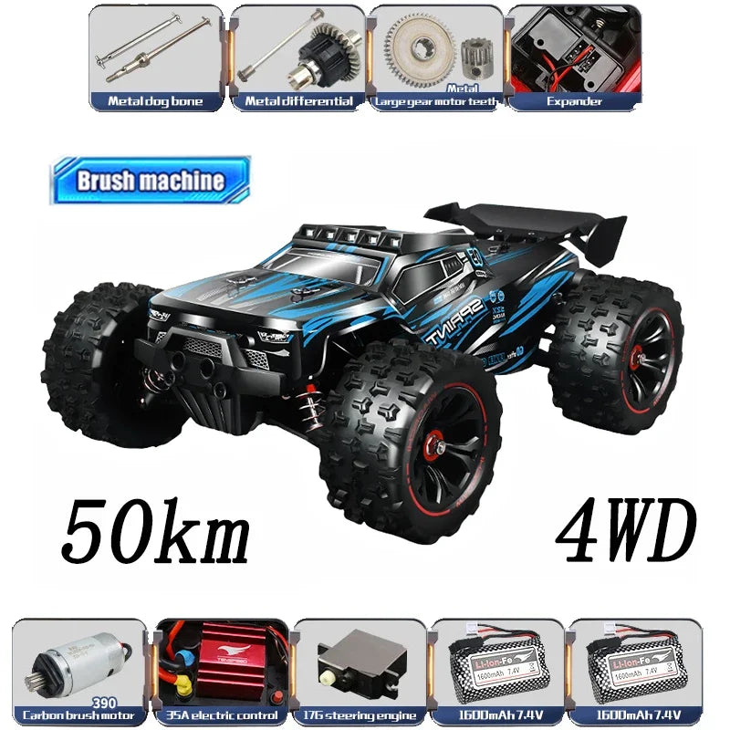 1:14 85KM/H o 50KM/H 4WD RC Auto con telecomando a LED Camion Drift Monster 4x4 ad alta velocità per bambini Vs Wltoys 144001   Giocattoli