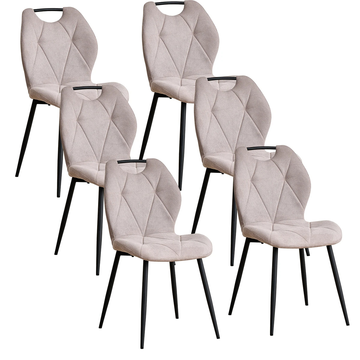 Sedia da pranzo moderna 2/4/6 pezzi, comode sedie imbottite con gambe in metallo per cucina/soggiorno/camera da letto