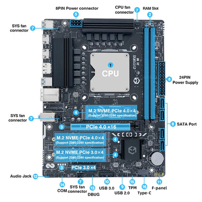 Combo Scheda Madre e CPU per PC Gaming Fai-da-Te ERYING, Intel Core i7/i9 12950HX/12850HX/12800HX, RAM DDR4, PCIe 4.0x16, LGA1151