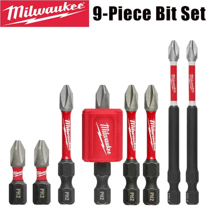 Punte per Trapano a Impatto Milwaukee Shockwave PH2, Serie di Punte per Avvitatore da 25mm/50mm/90mm