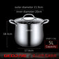 Pentola in acciaio inossidabile 304 da 24 cm di diametro Certificazione LFGB Pentola per stufato Pentola ultra spessa Stampaggio integrato Pentola per bollitura da cucina
