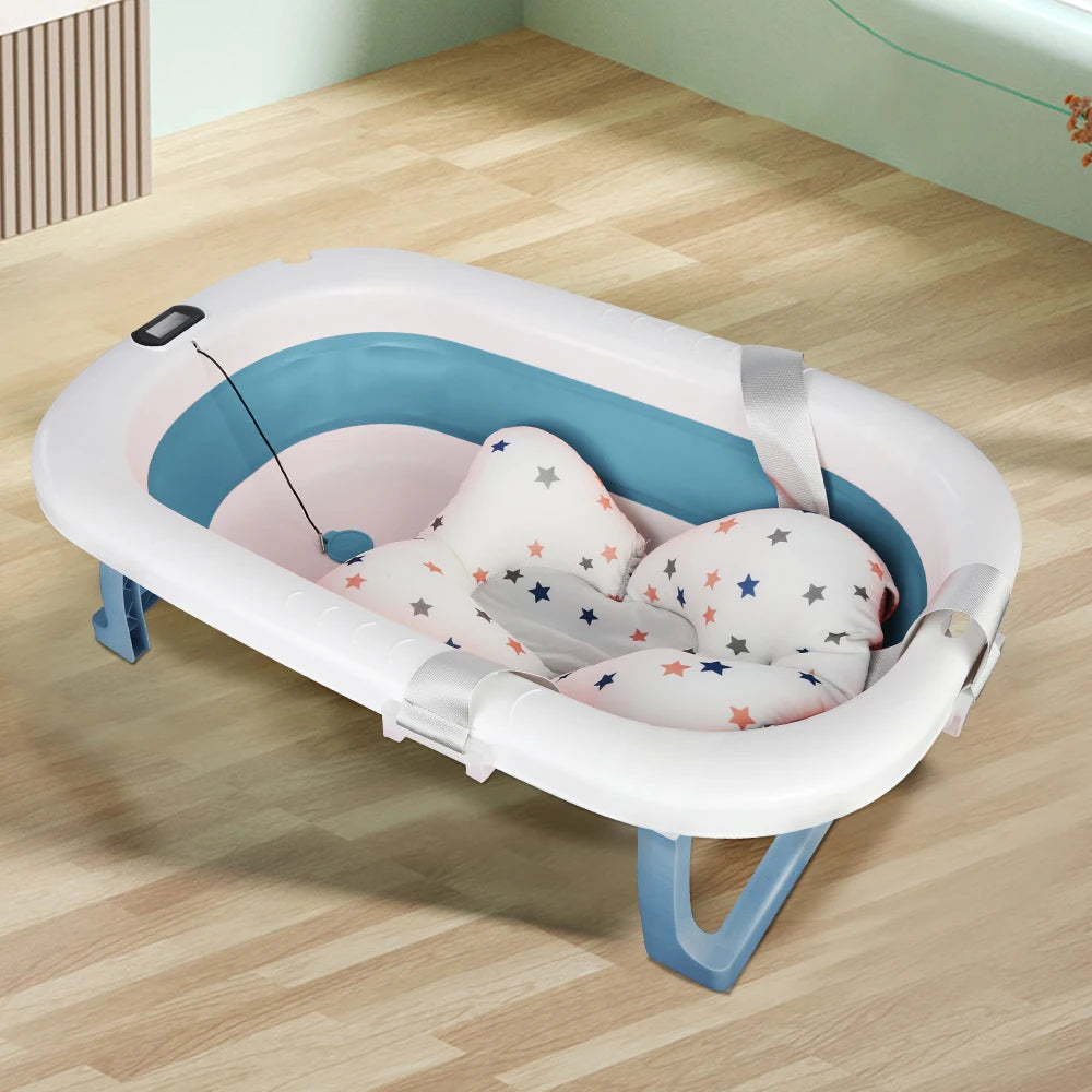 Cuscino da bagno pieghevole per neonati, ideale come regalo di nascita per bambine, adatto da 0 a 3 anni, Rosa/Grigio/Verde/Blu
