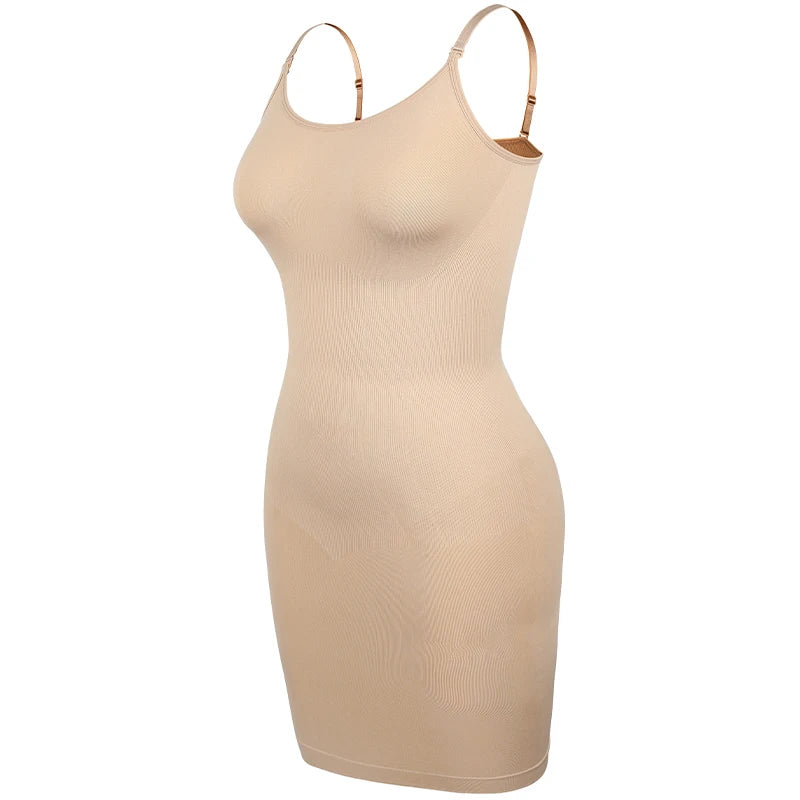 Intimo modellante da donna, slip completo, controllo della pancia, girocollo, mini sotto il vestito, modellante per il corpo liscio, nuova lingerie con spalline sottili