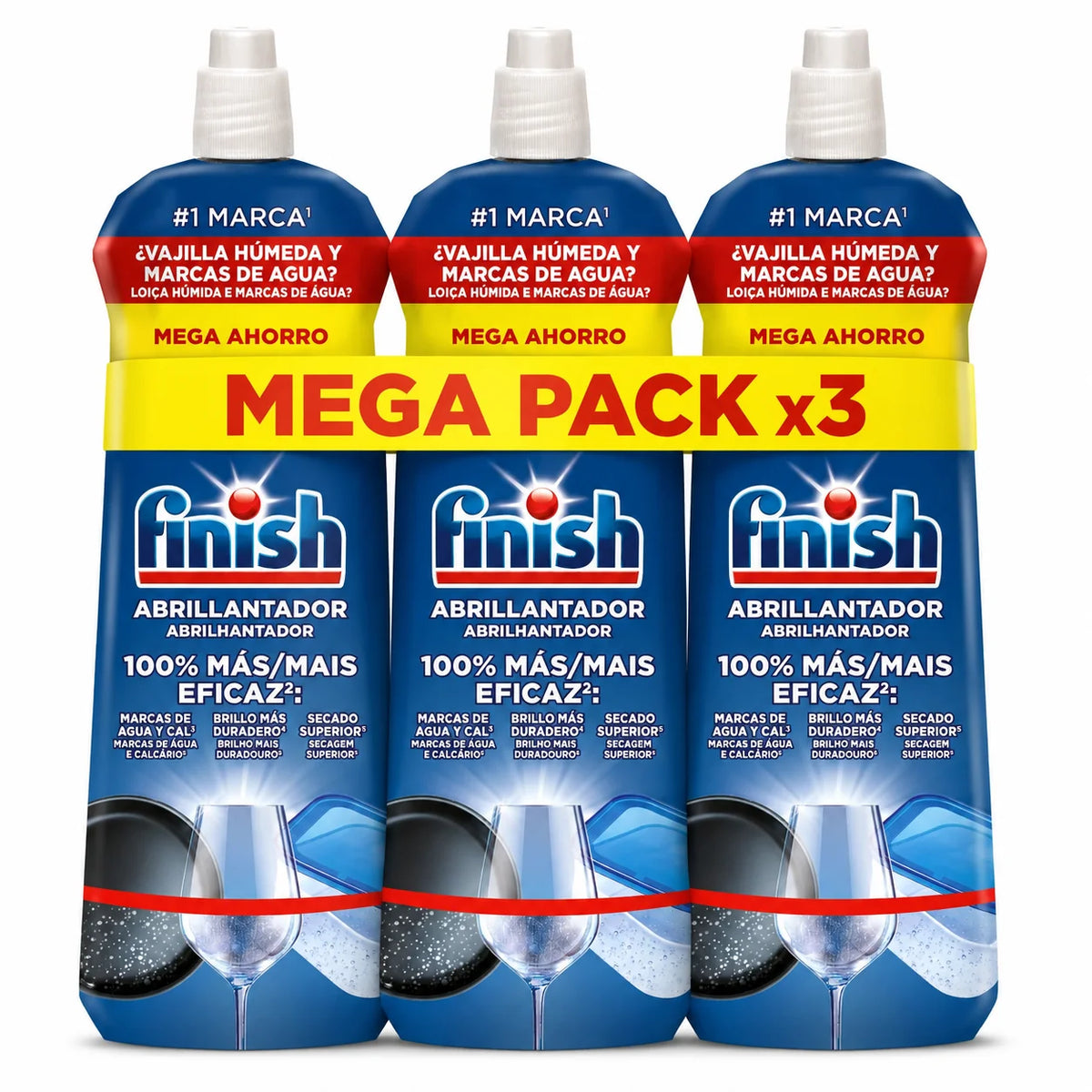 Finish Powerball Additivo per Lavastoviglie, stoviglie asciutte, lucide e senza aloni - 3 unità x 800 ml