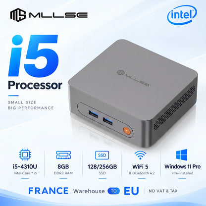 MLLSE M3 Pro Mini PC Intel Core I5-4310U, 8GB RAM DDR3, SSD da 128GB, Wi-Fi 5, BT 4.2, Computer Desktop Mini con Windows 11