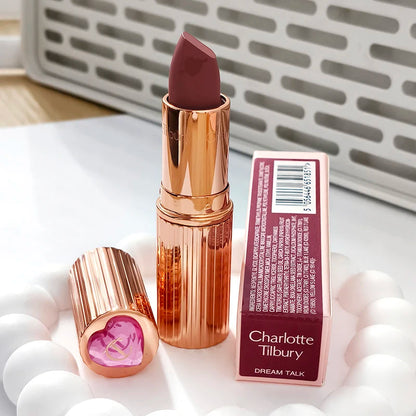Rossetto in stick Charlotte New Pink Diamond Gold, fard in polvere colorato, lucidalabbra alla frutta, 4 colori, cosmetici portatili Tilbury