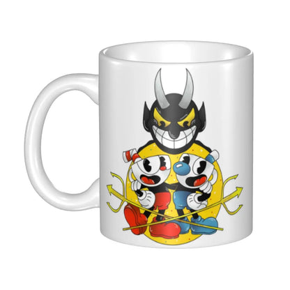 Tazze da caffè personalizzate CupHead e MugMan personaggi dei videogiochi elettronici fai da te tazza da tè al latte in ceramica