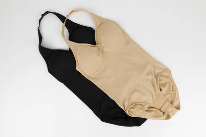 Body modellante da donna con controllo addominale, scollo all'americana, imbottito, modellante, senza schiena, copertura totale, intimo.