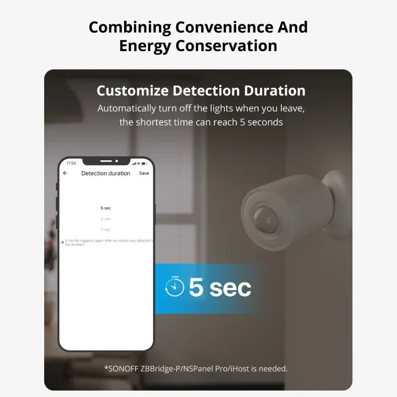 SONOFF SNZB-03P SNZB 03P Zigbee Sensore di movimento Sensore di presenza umana Rilevamento più veloce in 5 secondi Scena intelligente Assistente Google Home