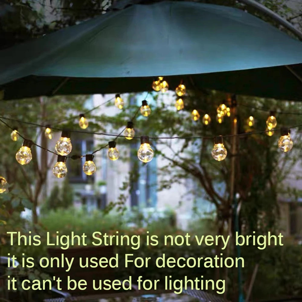 Lampada da fata per esterni a LED con corda a LED, per strada, per Natale, giardino, campeggio, terrazza, decorazione per feste