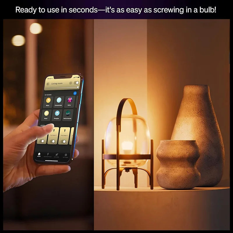 Philips Hue E27 A60 810LM Lampadina LED Intelligente per Casa 220-240V Luce Bianca e Colorata Compatibile con Alexa Google Home Bluetooth