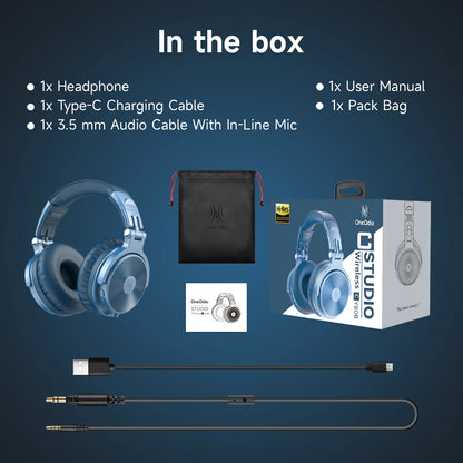 Oneodio Upgrade Pro C Cuffie wireless Bluetooth 5.2 Over Ear Type C Sport Auricolare Bluetooth con microfono Audio ad alta risoluzione 110 ore