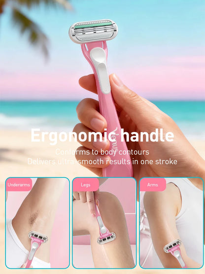 Rasoio Gillette Venus Tropical Mini Rosa con Striscia Lubrificante CloudSense e 3 Lame Flottanti per una Rasatura Liscia (1 Pezzo)