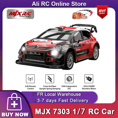 NUOVO MJX HYPER GO 7303 Auto RC 1:7 4WD con ESC 120A e Motore Brushless 2500KV, Auto Telecomandata ad Alta Velocità 60km/h per Drift e Fuoristrada, Regalo Giocattolo