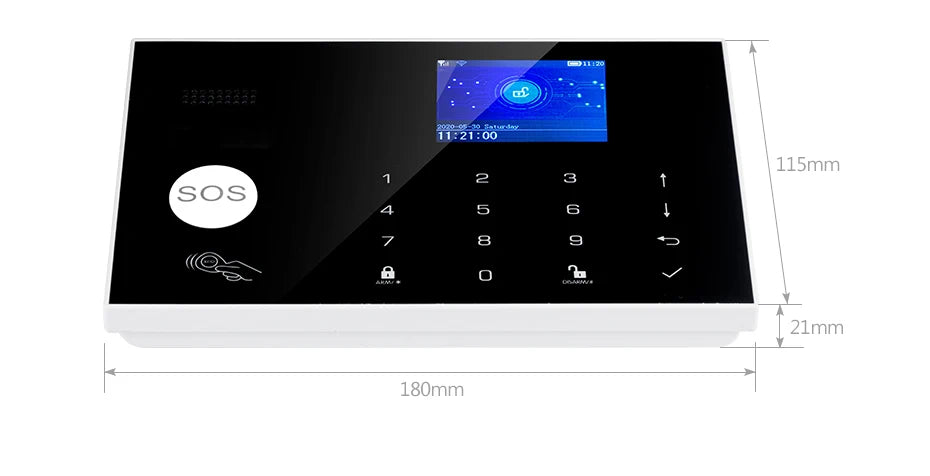 Sistema di Allarme KERUI WIFI GSM con Supporto per 3 Zone Cablate, Allarme Domestico Antifurto Compatibile con Tuya Smart, Sensore PIR 433MHz per Protezione di Sicurezza