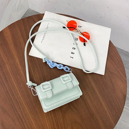 Mini borse a tracolla piccole per donna Borsa a catena per ragazza Borsa in pelle PU Borse a tracolla per ragazza da donna Designer 2022 Estate Giallo
