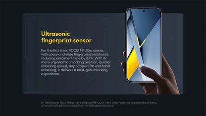 POCO F8 Ultra Snapdragon 8 Elite Gen 5 6500mAh 6.9" 120Hz Display AMOLED POCO Hyper RGB con supporto NFC Smartphone