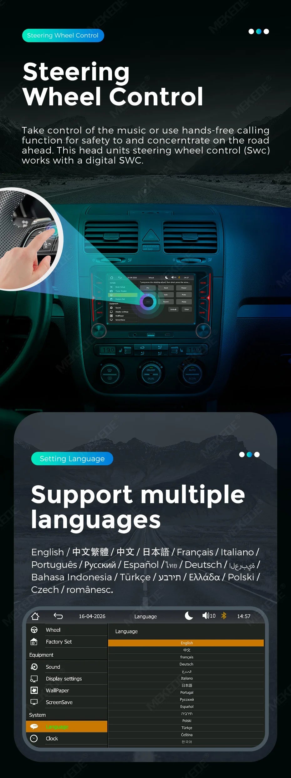 MEKEDE Sistema Multimediale con Navigazione GPS, CarPlay Wireless e Android Auto da 7/9 pollici per Volkswagen Passat B6 B7 Golf 5 6 Polo CC T5 SEAT Altea Toledo Leon Skoda Combi Yeti Superb