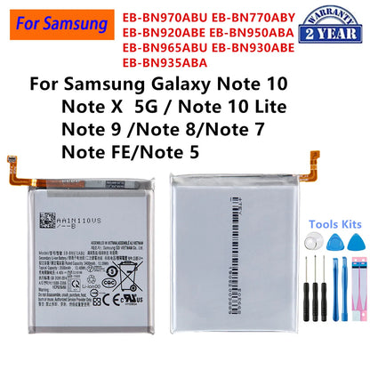 Batteria EB-BN970ABU BN920ABE BN965ABU BN920 BN950 per Samsung Galaxy Note X 5G/Note 10 Lite/Note 9 8 7 Note FE/Note 5