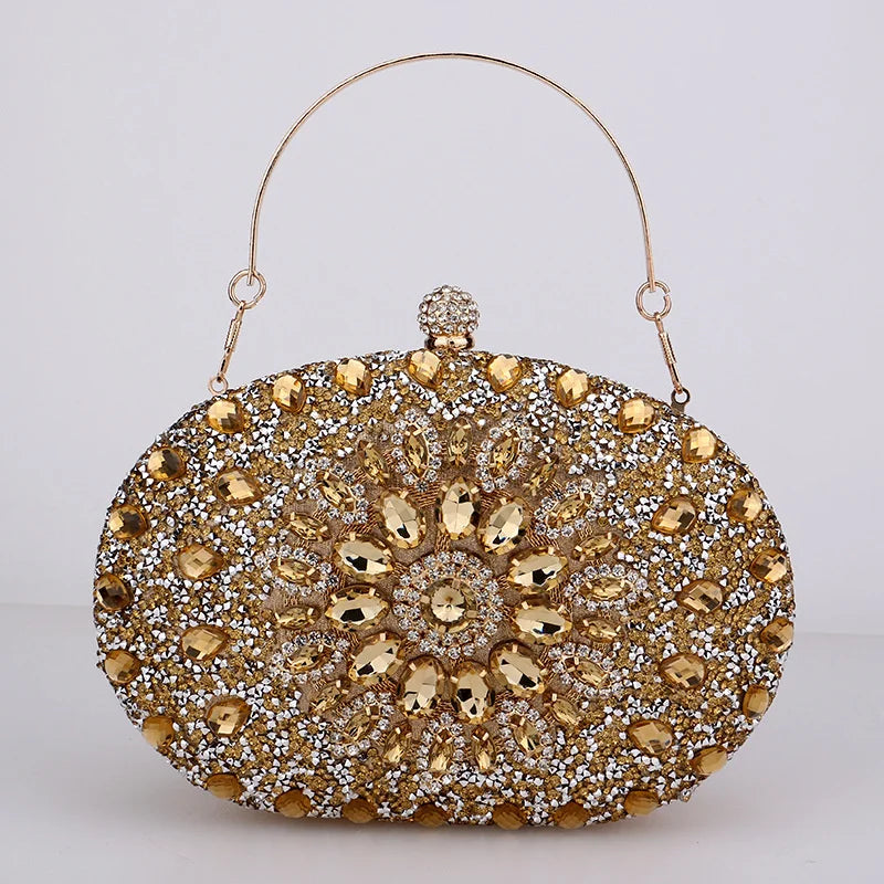 Diamond Crystal Women Make Up Cosmetic Evening Shoulder Messenger pochette borsa per telefono borsa dorata argentea rossa rosa nera