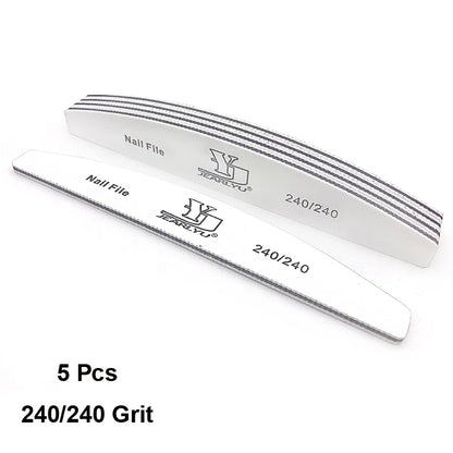 5 pz/lotto lima per unghie Mix Color Limas 80/100/150/180/240 grana professionale carta vetrata rimozione cuticole Buffer File Set di strumenti per Manicure