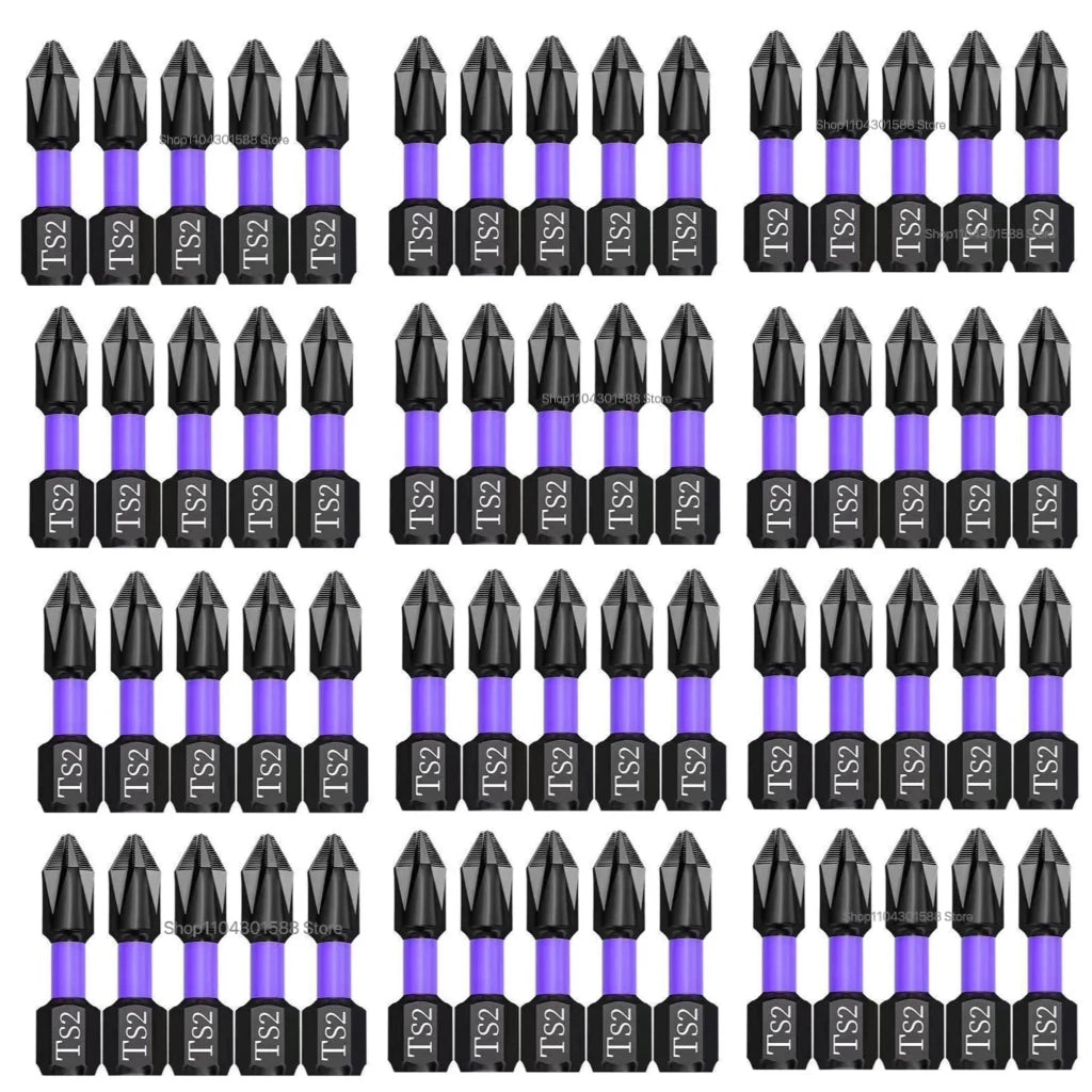 5-60PCS PH2 Set di punte per avvitatore a percussione Set di cacciaviti a croce magnetici Set di punte per trapano a percussione Vite Cacciavite a croce antiscivolo in acciaio legato