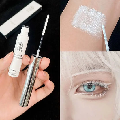 Mascara Bianco Impermeabile a Lunga Durata, Asciugatura Rapida, Volumizzante e Curvante, per Extension Ciglia e Tinta Sopracciglia, Trucco Natalizio e per Spettacoli COS