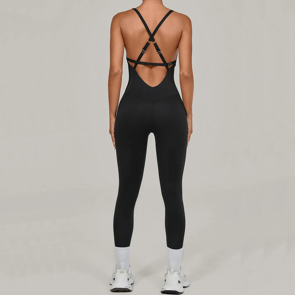 Regolabile Indietro Fitnes Donna Body Corsetto Yoga Set Push Up Palestra Tuta intera Tuta da allenamento Abbigliamento attivo femminile XP274