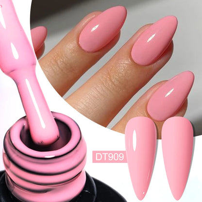 MEET ACROSS 7ml Gelatina Nuda Shimmer Base in gomma Gel Glitter Rosa Viola UV/LED Nail Art Vernis Gel Smalto per manicure Unghie FAI DA TE